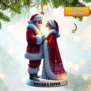 Santa Couple Christmas Ornament, Personalized Ornament