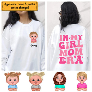 In My Kid Baby Mom Era Cute Kid, Personalized Double Sided Sweatshirt - Gift For Family