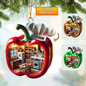 Bell Pepper Christmas Ornament, Personalized Ornament