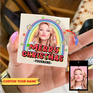 Rainbow Christmas, Custom Photo And Texts Temporary Tattoo, Personalized Tattoo, Fake Tattoo