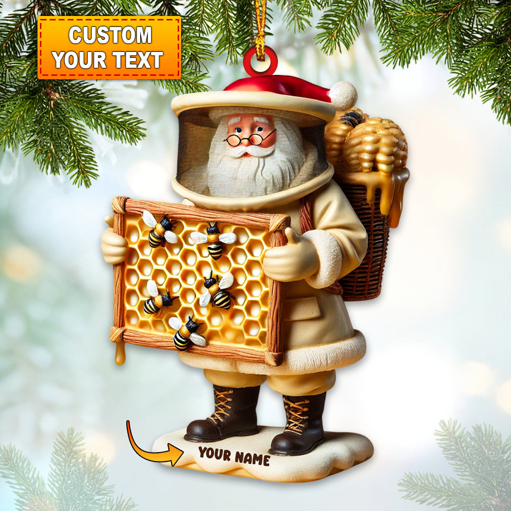 Santa Beekeeper Christmas Ornament, Personalized Ornament