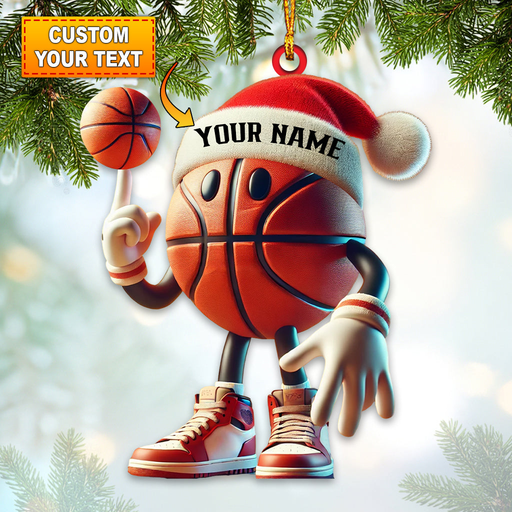 Cool Basketball Christmas Ornament, Personalized Ornament