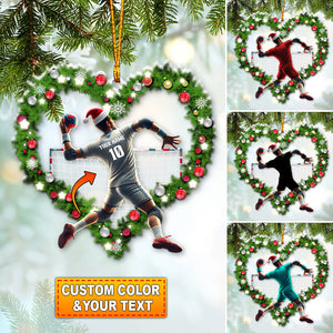 Custom Name and Number Handball Ornament, Christmas Gift for Handball Lover