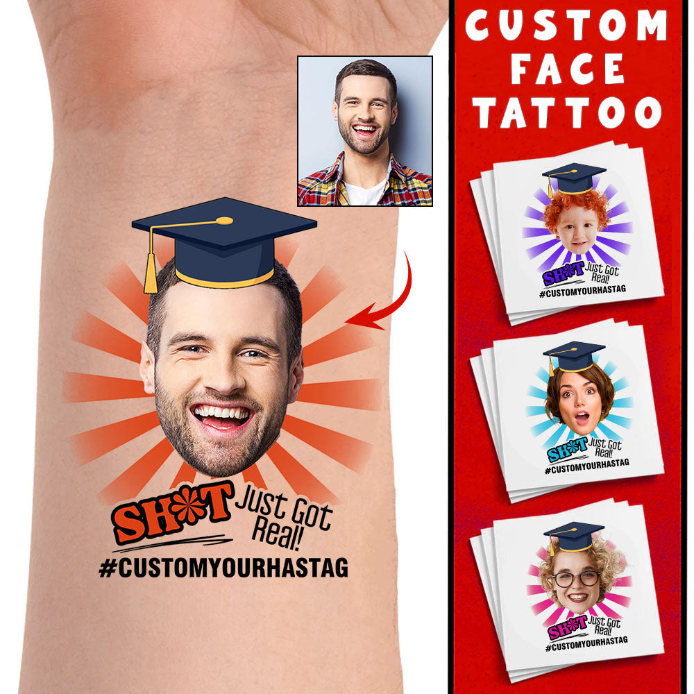 Just Got Real Tattoo Gift, Custom Temporary Tattoo, Personalized Tattoo, Fake Tattoo