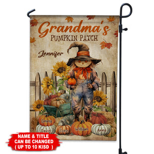 Pumpkin Patch - Personalized Tittle And Names Flag - Gift For Family, Halloween Gift