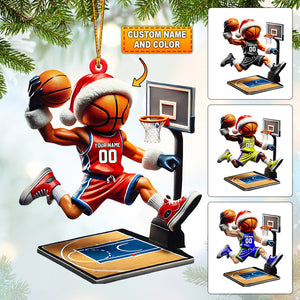 Basketball Player Christmas Ornament, Personalized Ornament