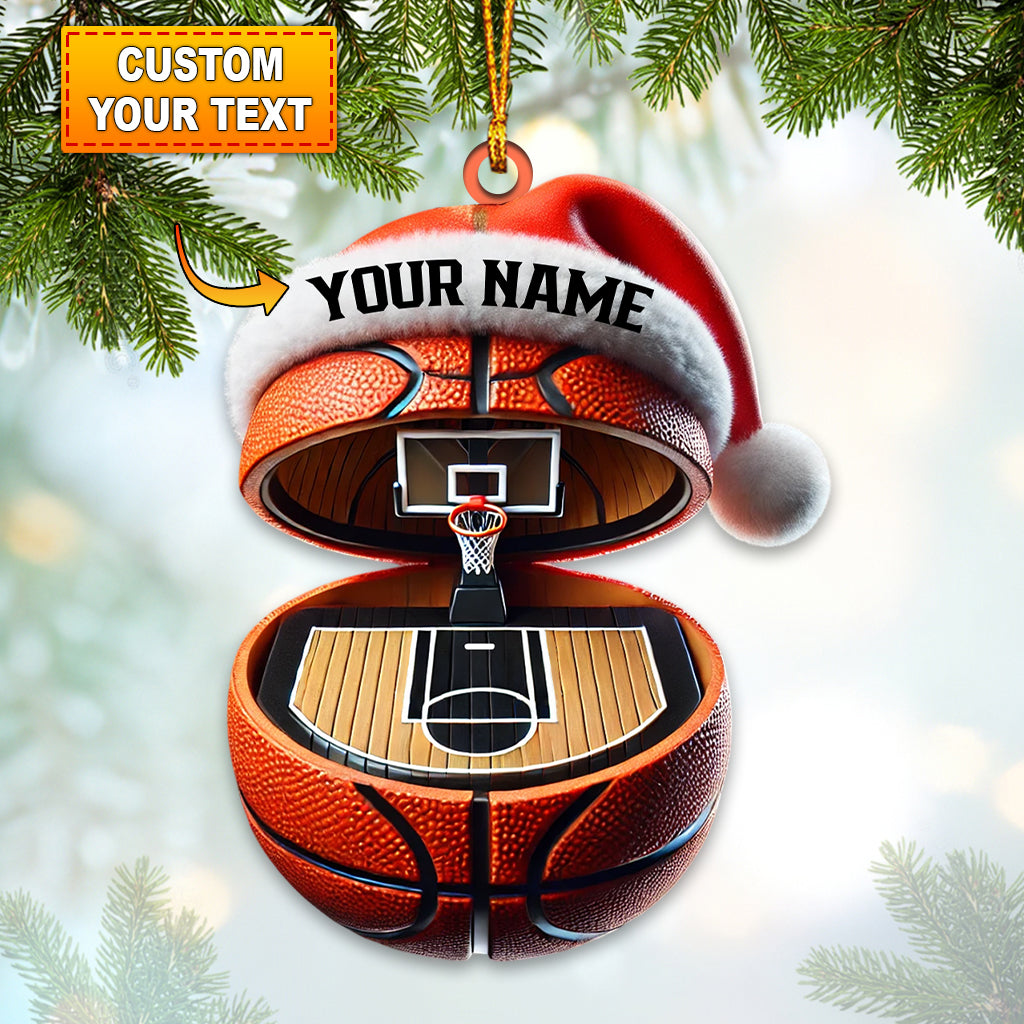 Basketball Court Christmas Ornament, Personalized Ornament