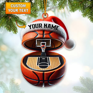 Basketball Court Christmas Ornament, Personalized Ornament