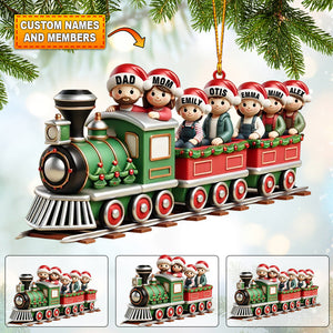 Family Train Home Decor Christmas Ornament, Personalized Ornament