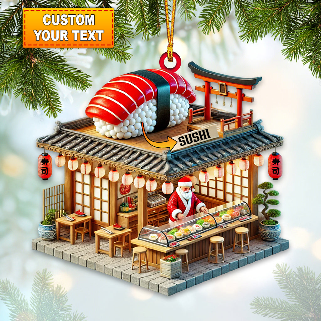 Sushi Shop Home Decor Christmas Ornament, Personalized Ornament