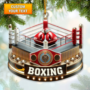 Custom Ornament, Boxing Ring Ornament, Christmas Decor