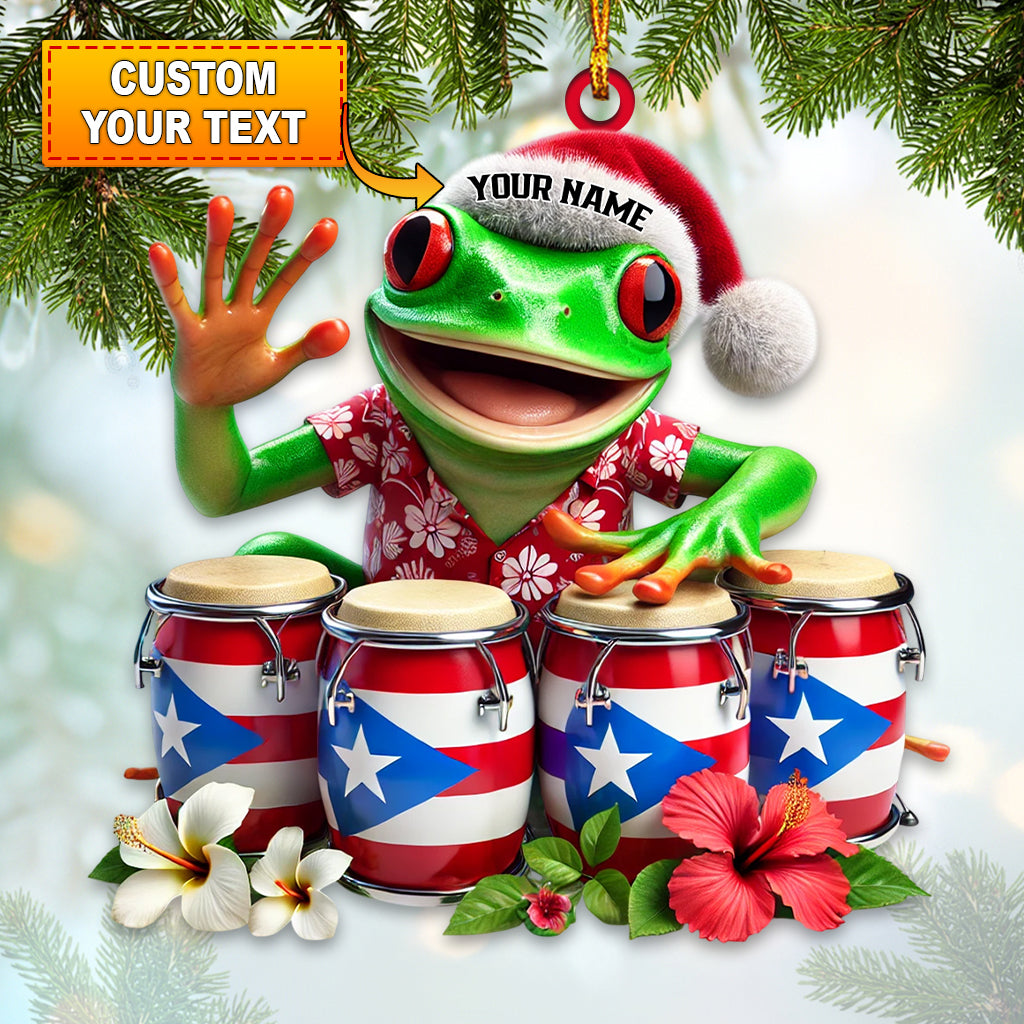 Christmas Puerto Rico Coqui Frog Home Decor Christmas Ornament, Personalized Ornament