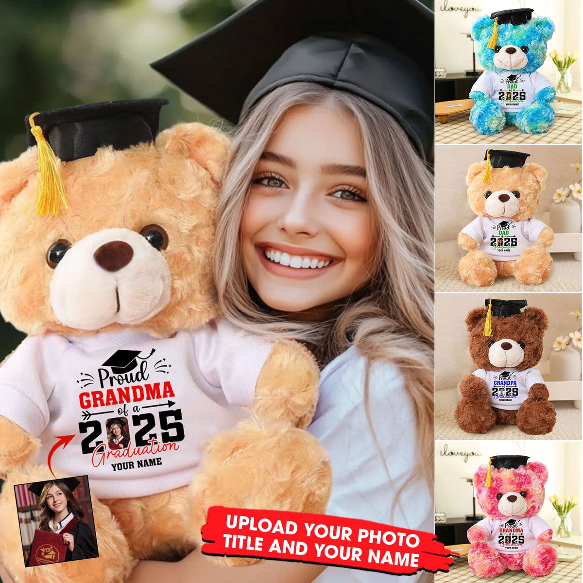 Congratulation Class Of 2025 Gift For Graduation, Personalized Graduate Teddy Bear Shirt