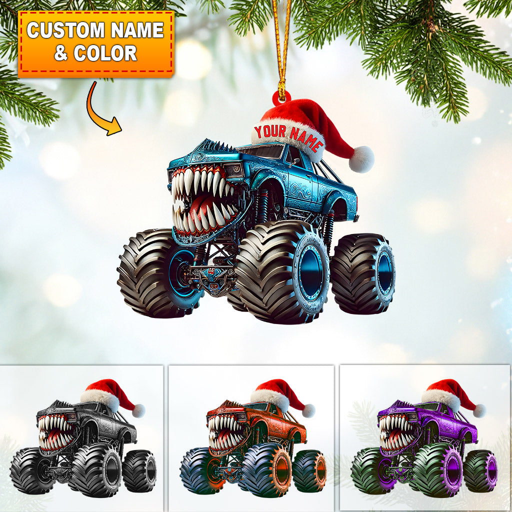 Monster Truck Home Decor Christmas Ornament, Personalized Ornament