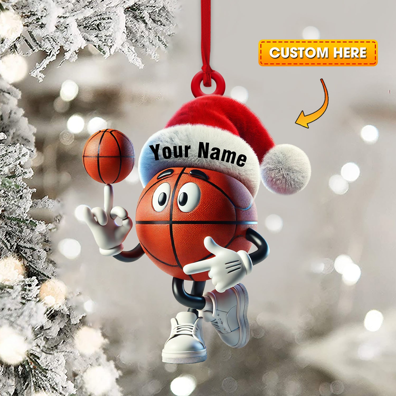 Basketball Playing Christmas Ornament, Personalized Ornament