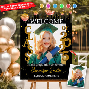 Welcome To Celebration Custom Party Welcome Sign - Personalized Graduation Decoration - Graduation Sign