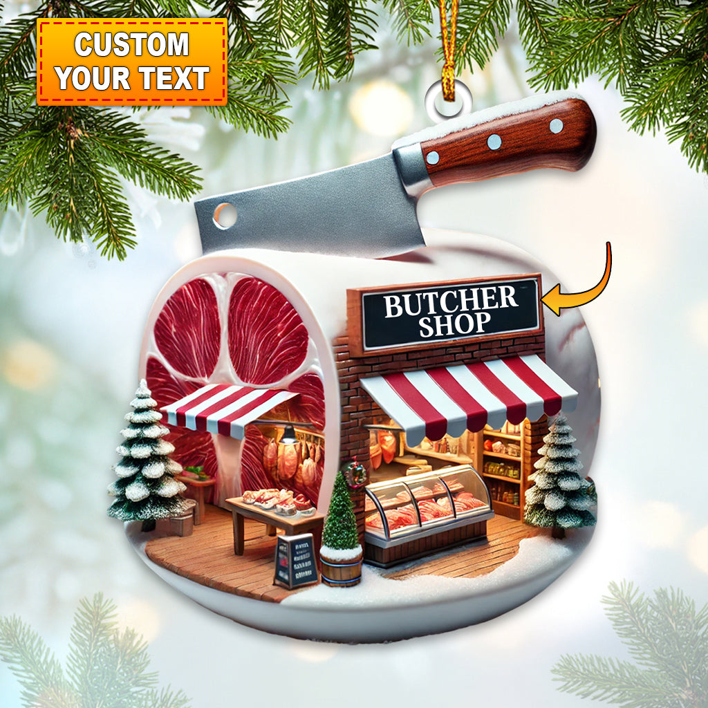 Christmas Butcher Shop Home Decor Christmas Ornament, Personalized Ornament