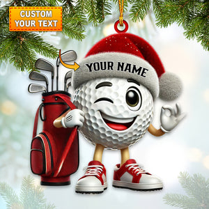 Golf Player Home Decor Christmas Ornament, Personalized Ornament