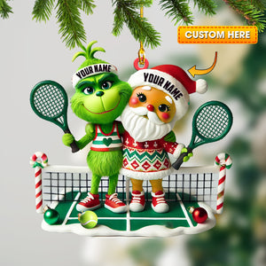 Couple Tennis Home Decor Christmas Ornament, Personalized Ornament