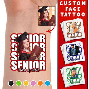 Graduation Senior Tattoo Gift Custom Temporary Tattoo, Personalized Tattoo, Fake Tattoo