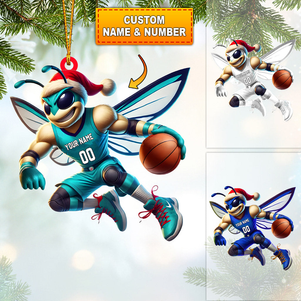 Charlotte Hornets Basketball Christmas Ornament, Personalized Ornament