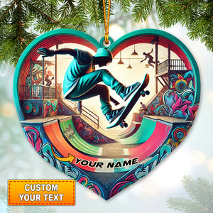 Custom Name Ornament, Skateboarding