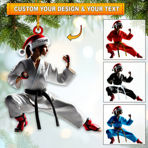 Karate Christmas Home Decor Christmas Ornament, Personalized Ornament