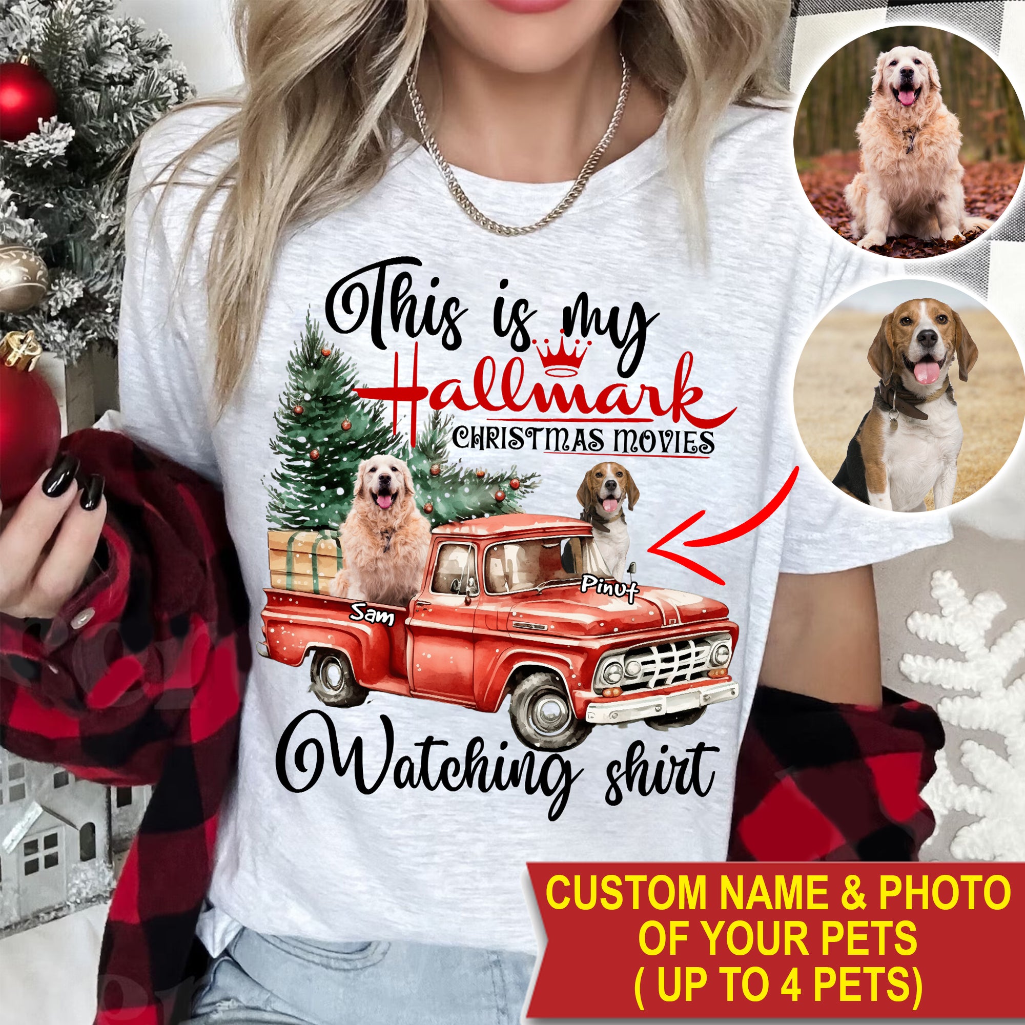 This Is My Hallmark Christmas Movie Watching Shirt - Custom Photo And Name - Personalized T-Shirt