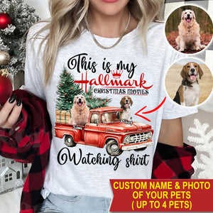 This Is My Hallmark Christmas Movie Watching Shirt - Custom Photo And Name - Personalized T-Shirt