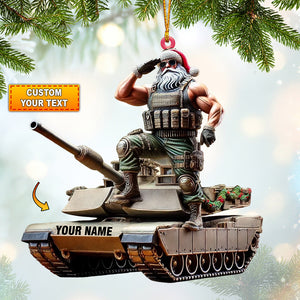 Army Santa Home Decor Christmas Ornament, Personalized Ornament