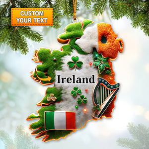 Custom Ornament, Ireland Map Ornament, Christmas Decor