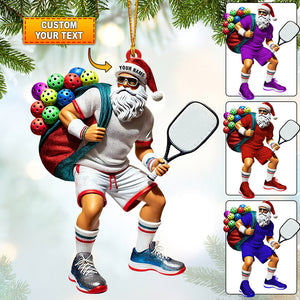 Sporty Santa Christmas Home Decor Christmas Ornament, Personalized Ornament