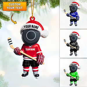 Squid Game Hockey Christmas Ornament, Personalized Ornament