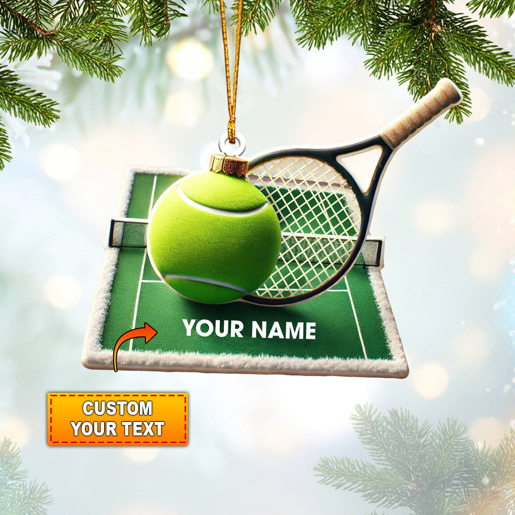 Tennis Yard Christmas Ornament, Personalized Ornament