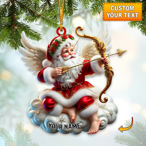 Santa Cupid Christmas Home Decor Christmas Ornament, Personalized Ornament