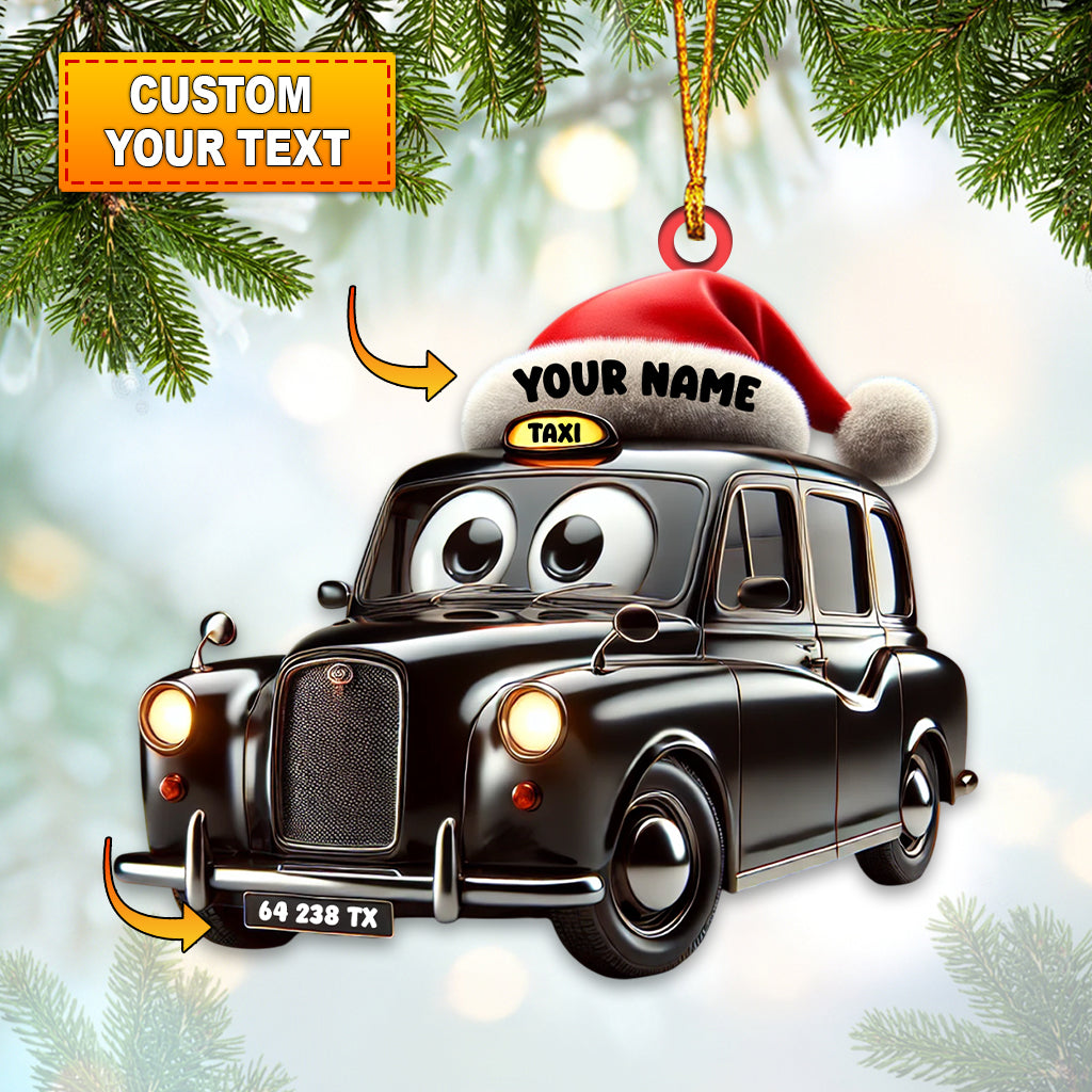 Taxi Old Car Home Decor Christmas Ornament, Personalized Ornament