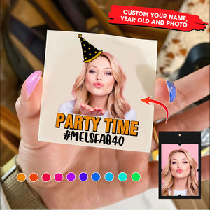 Party Time, Custom Face Photo And Texts Temporary Tattoo, Personalized Party Tattoo, Fake Tattoo