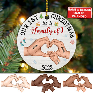 Our 1st Christmas As A Family - Personalized Custom Shaped Wooden Ornament - Gift For Family