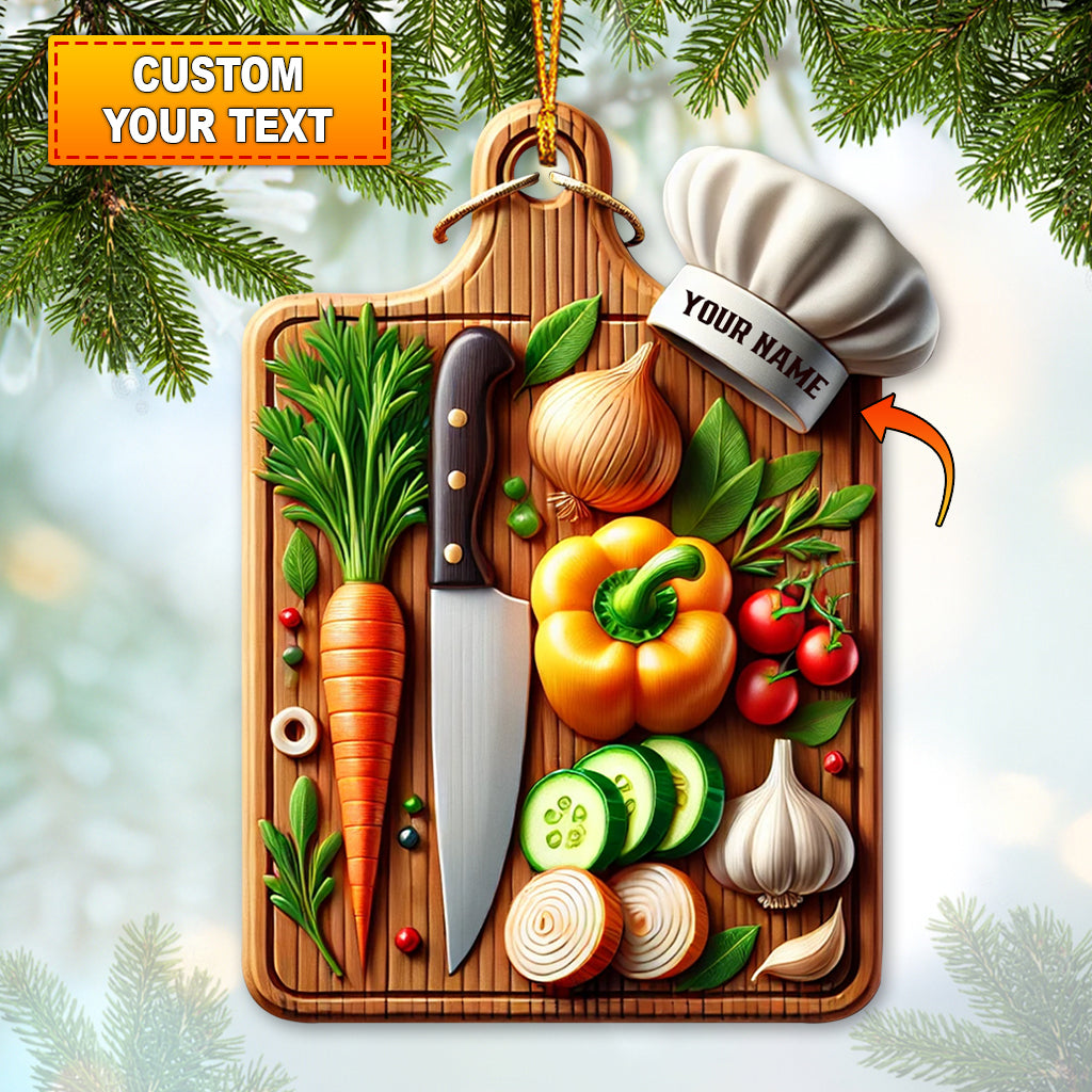 Custom Name Cutting Board Ornament