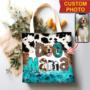 Dog Mama - Custom Photo - Personalized Tote Bag, Gift For Pet Lover