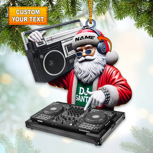 Santa DJ Ornament, Personalized Ornament