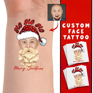 Santa, Custom Photo And Text Temporary Tattoo, Personalized Tattoo, Fake Tattoo