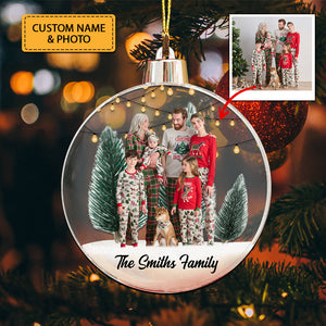 Family MerryChristmas - Custom Photo And Name, Personalized Acrylic Ornament - Gift For Christmas, Gift For Family