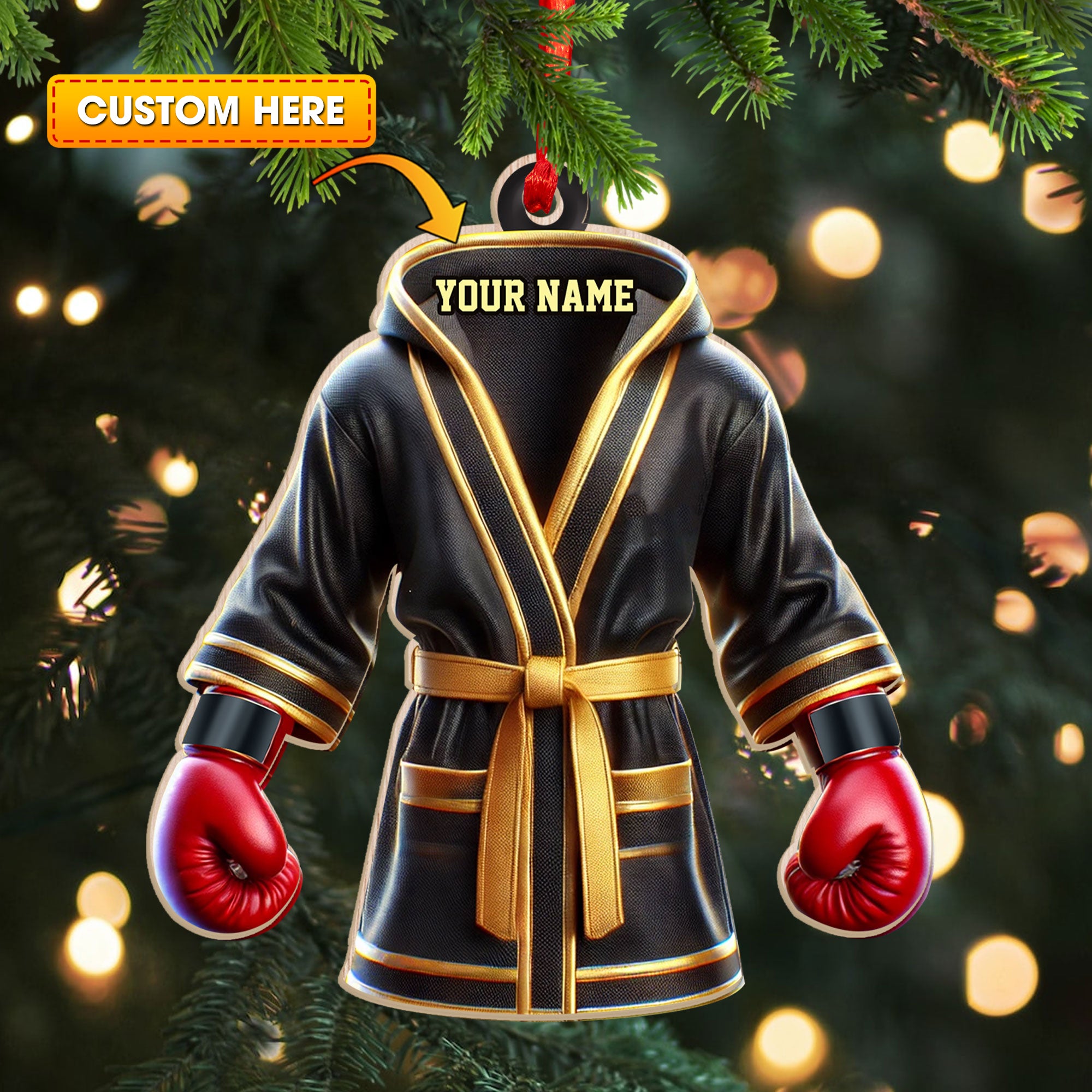 Custom Ornament, Boxing Robe Ornament, Christmas Decor