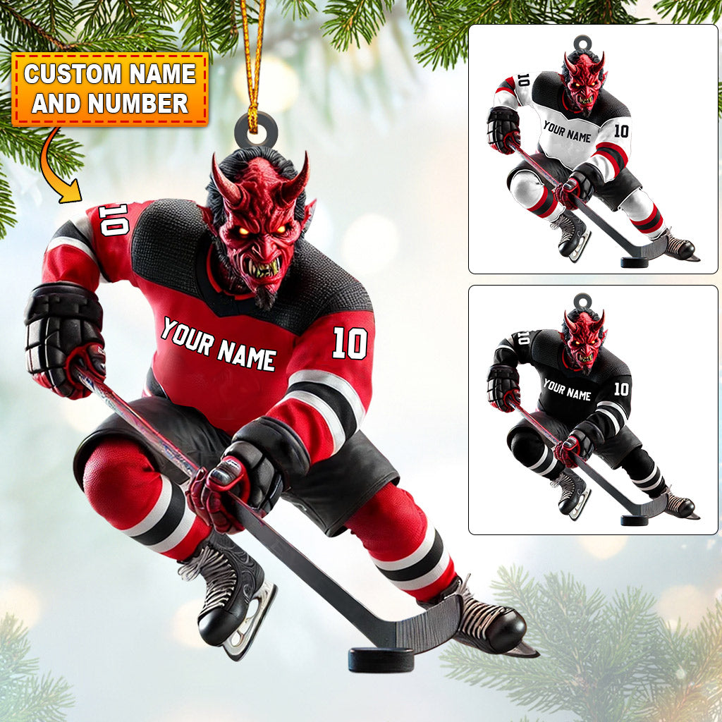 New Jersey Devils Hockey Christmas Ornament, Personalized Ornament