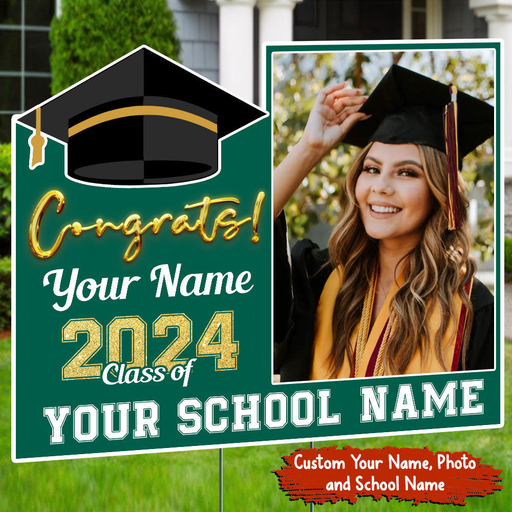 Graduation Gift, Congrats Class Of 2024 - Custom Photo And Texts Gradu ...