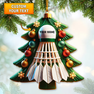 Custom Name Ornament, Badminton Christmas Tree