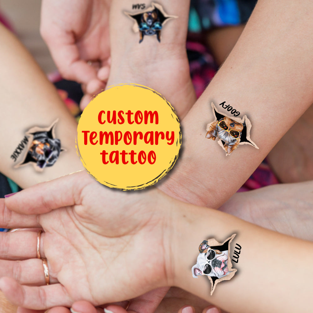 Custom Temporary Tattoo, Dog Tattoo, Gift For Dog Lover