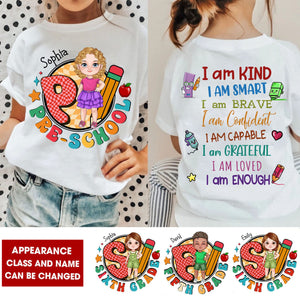 Personalized 'I Am' Tee - Custom Appearance And Name - Personalized 2 Side T-Shirt - Gifts for Kids!