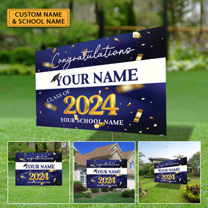 Congratulation Graduated, Custom Texts Graduation - Personalized Lawn Sign, Yard Sign, Graduation Gift